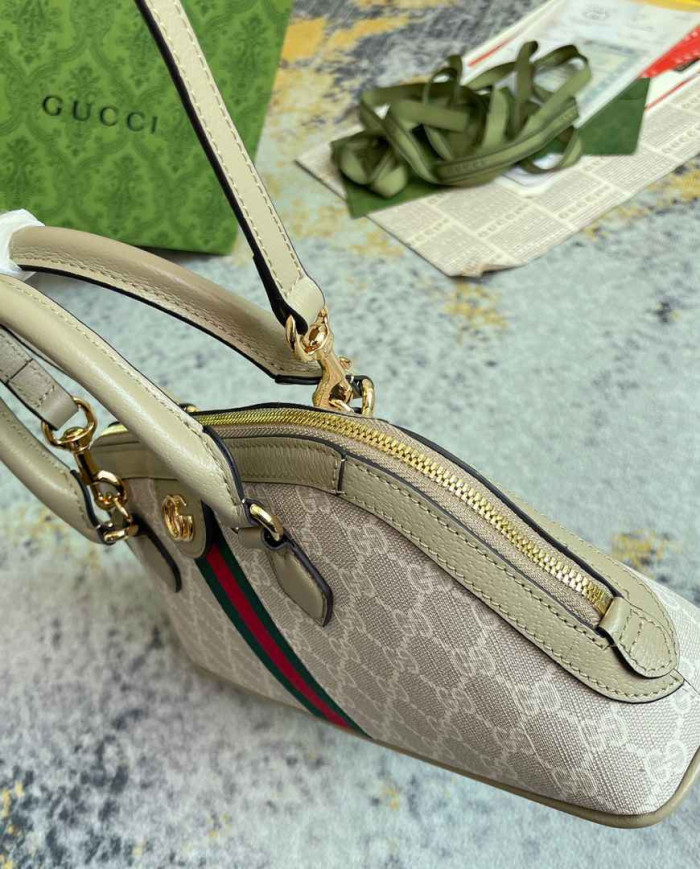 GUCCI Classic Top Handle Bag with Signature Web Stripe