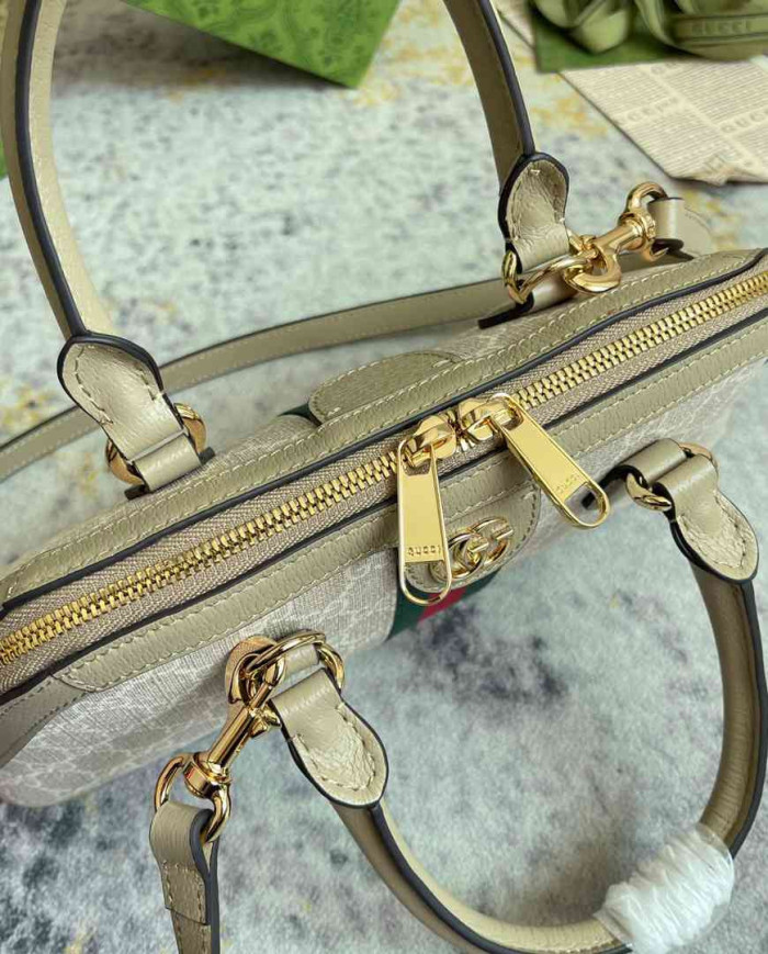 GUCCI Classic Top Handle Bag with Signature Web Stripe