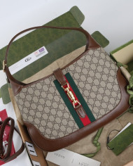 Gucci Classic Horsebit Canvas Shoulder Bag