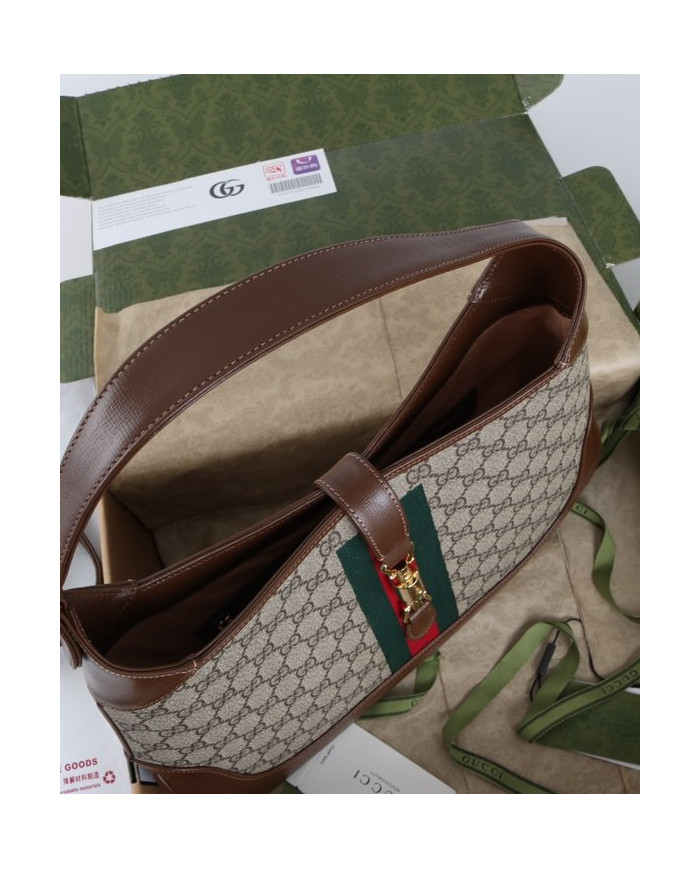 Gucci Classic Horsebit Canvas Shoulder Bag