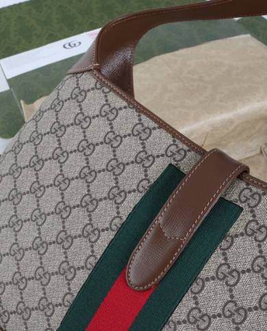 Gucci Classic Horsebit Canvas Shoulder Bag