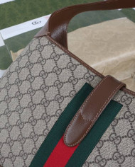 Gucci Classic Horsebit Canvas Shoulder Bag