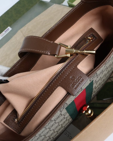Gucci Classic Horsebit Canvas Shoulder Bag