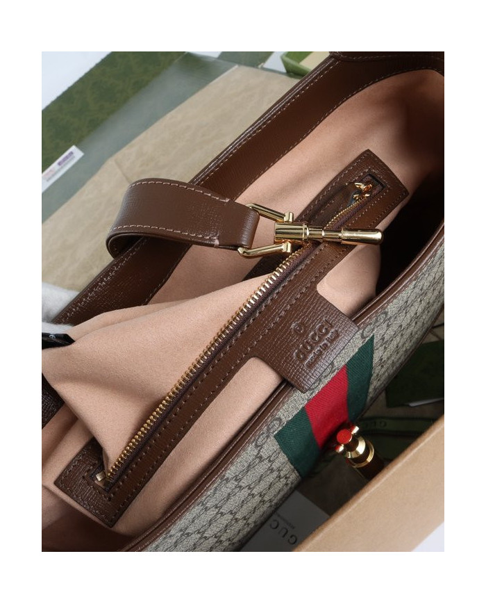 Gucci Classic Horsebit Canvas Shoulder Bag