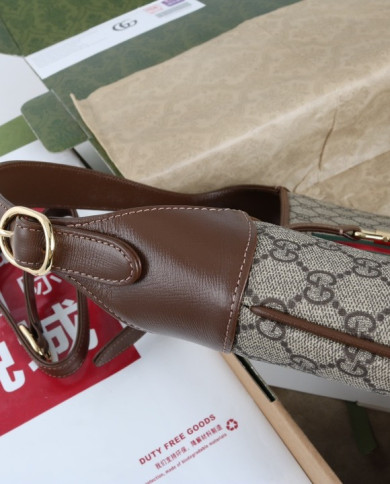 Gucci Classic Horsebit Canvas Shoulder Bag