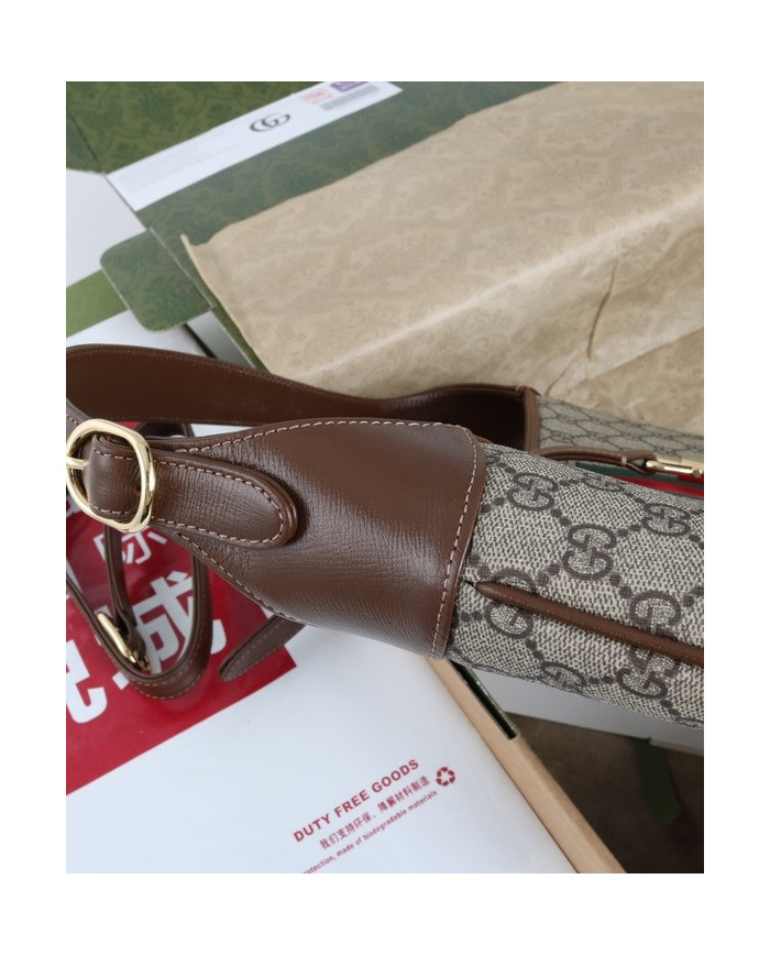 Gucci Classic Horsebit Canvas Shoulder Bag