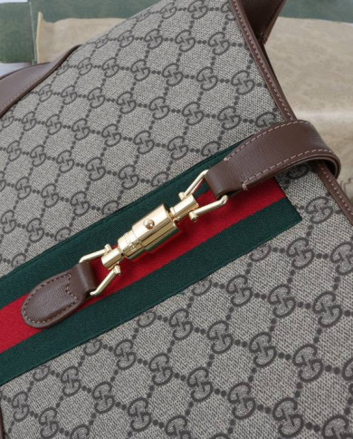 Gucci Classic Horsebit Canvas Shoulder Bag