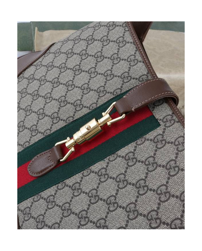 Gucci Classic Horsebit Canvas Shoulder Bag