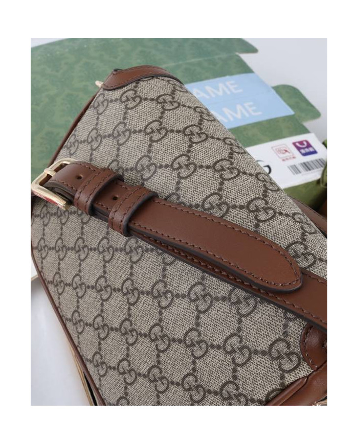 GUCCI Horsebit 1955 GG Canvas Crossbody Bag