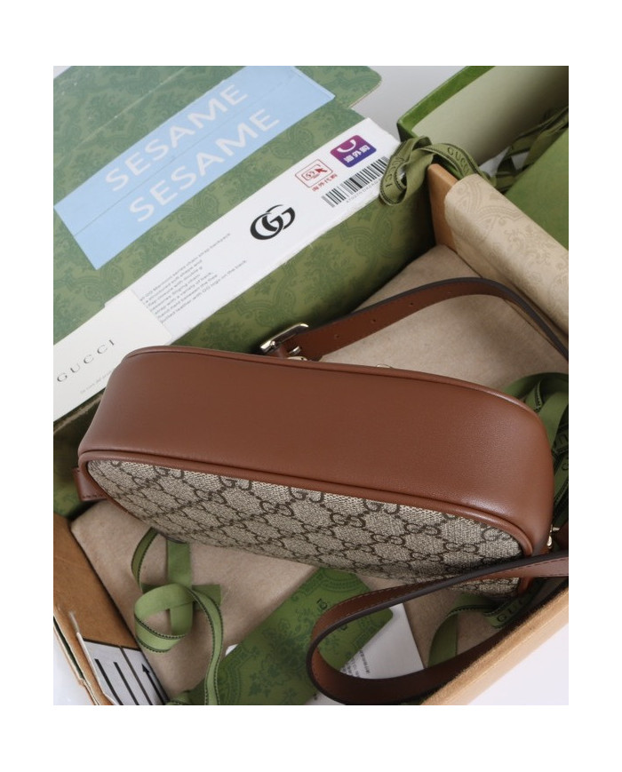 GUCCI Horsebit 1955 GG Canvas Crossbody Bag