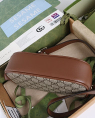 GUCCI Horsebit 1955 GG Canvas Crossbody Bag