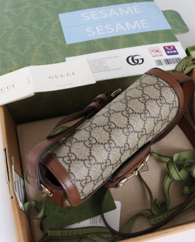 GUCCI Horsebit 1955 GG Canvas Crossbody Bag