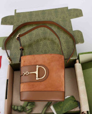 Gucci Horsebit Suede Leather Bucket Bag