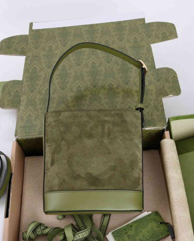 Gucci Horsebit Suede Leather Bucket Bag