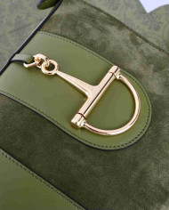 Gucci Horsebit Suede Leather Bucket Bag