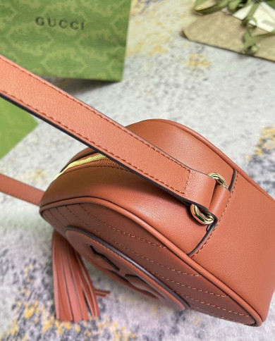 Gucci GG Embossed Leather Camera Bag with Tassel