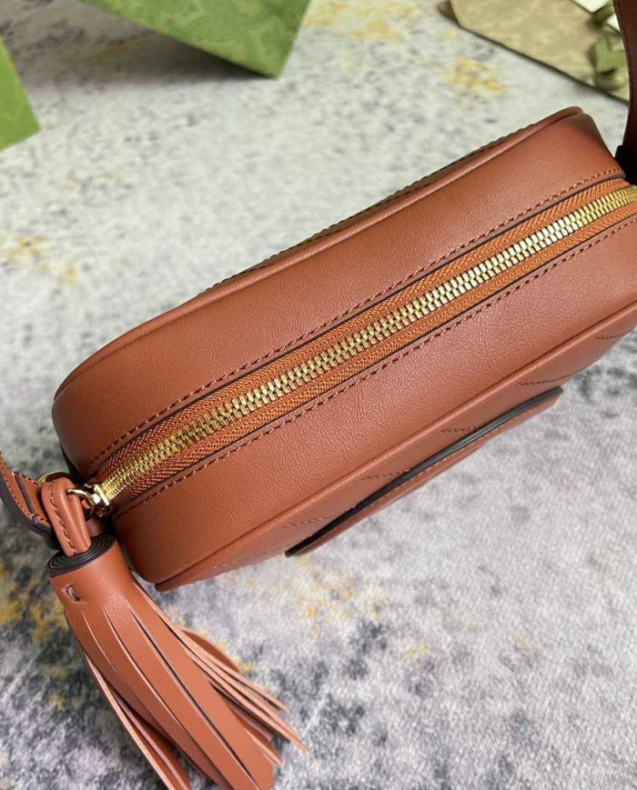 Gucci GG Embossed Leather Camera Bag with Tassel