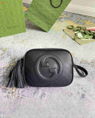 Gucci GG Embossed Leather Camera Bag with Tassel