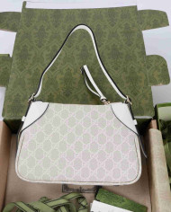 Gucci GG Supreme Leather Trim Shoulder Bag