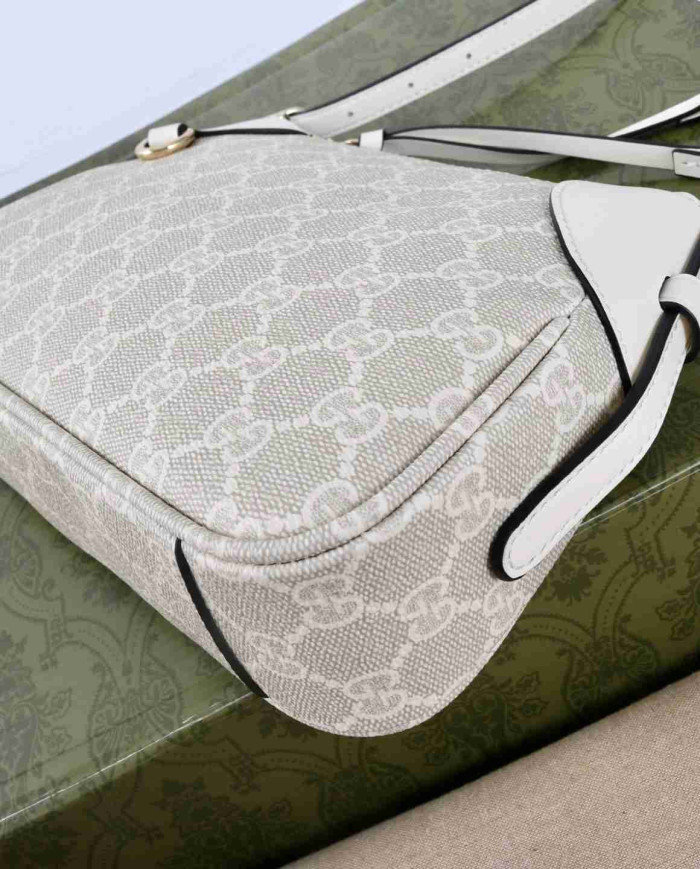 Gucci GG Supreme Leather Trim Shoulder Bag