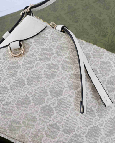 Gucci GG Supreme Leather Trim Shoulder Bag