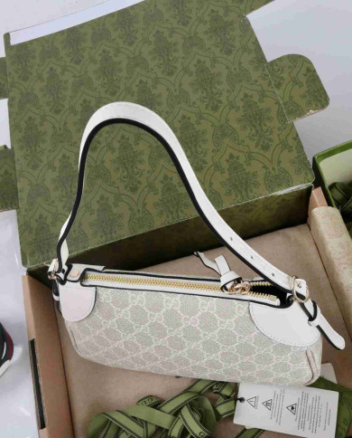 Gucci GG Supreme Leather Trim Shoulder Bag