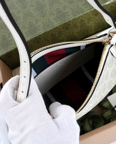 Gucci GG Supreme Leather Trim Shoulder Bag