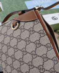 Gucci GG Supreme Leather Trim Shoulder Bag