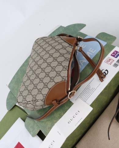 Gucci GG Supreme Leather Trim Shoulder Bag