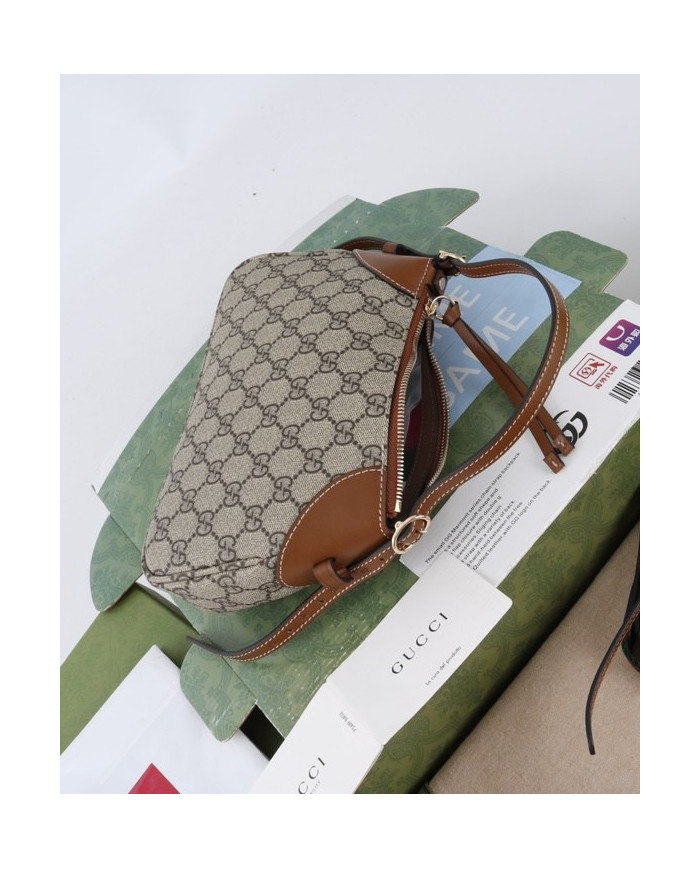 Gucci GG Supreme Leather Trim Shoulder Bag
