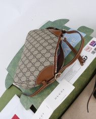 Gucci GG Supreme Leather Trim Shoulder Bag