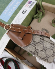 Gucci GG Supreme Leather Trim Shoulder Bag