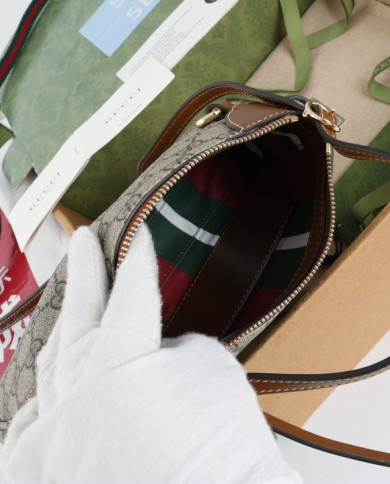 Gucci GG Supreme Leather Trim Shoulder Bag