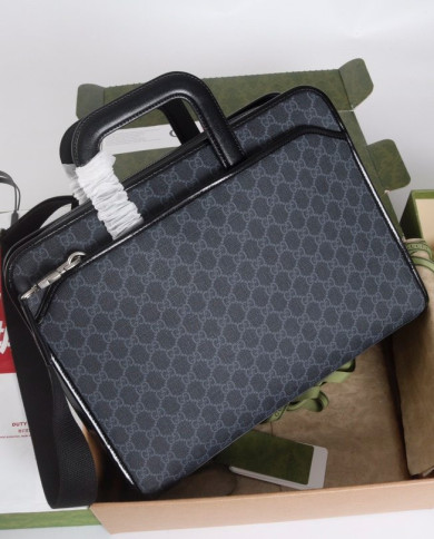 GUCCI GG Black Briefcase with Detachable Strap