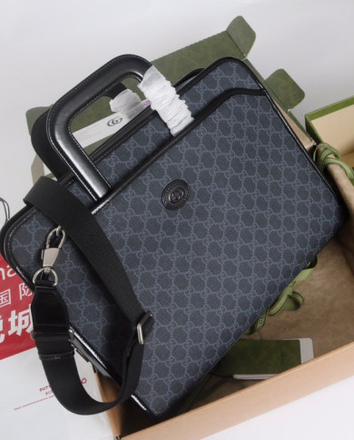GUCCI GG Black Briefcase with Detachable Strap