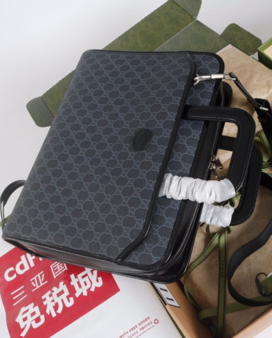GUCCI GG Black Briefcase with Detachable Strap