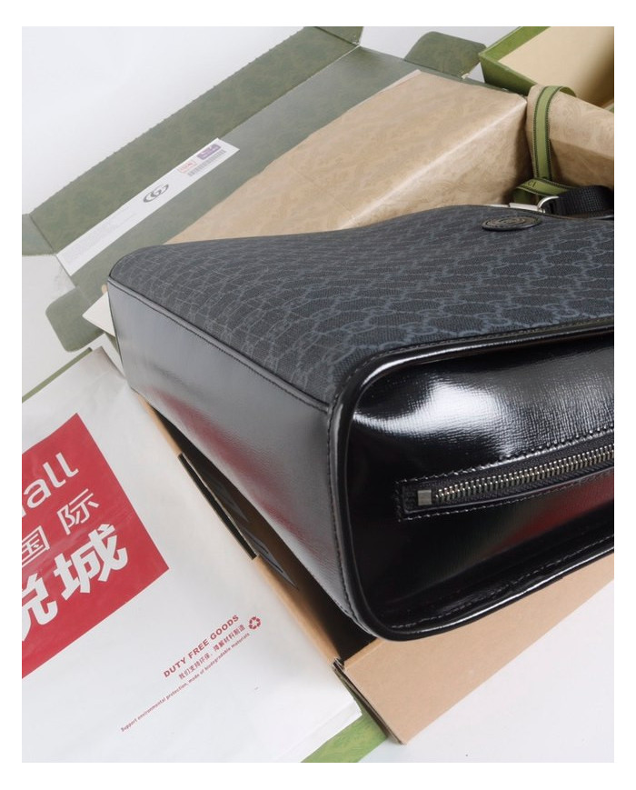 GUCCI GG Black Briefcase with Detachable Strap