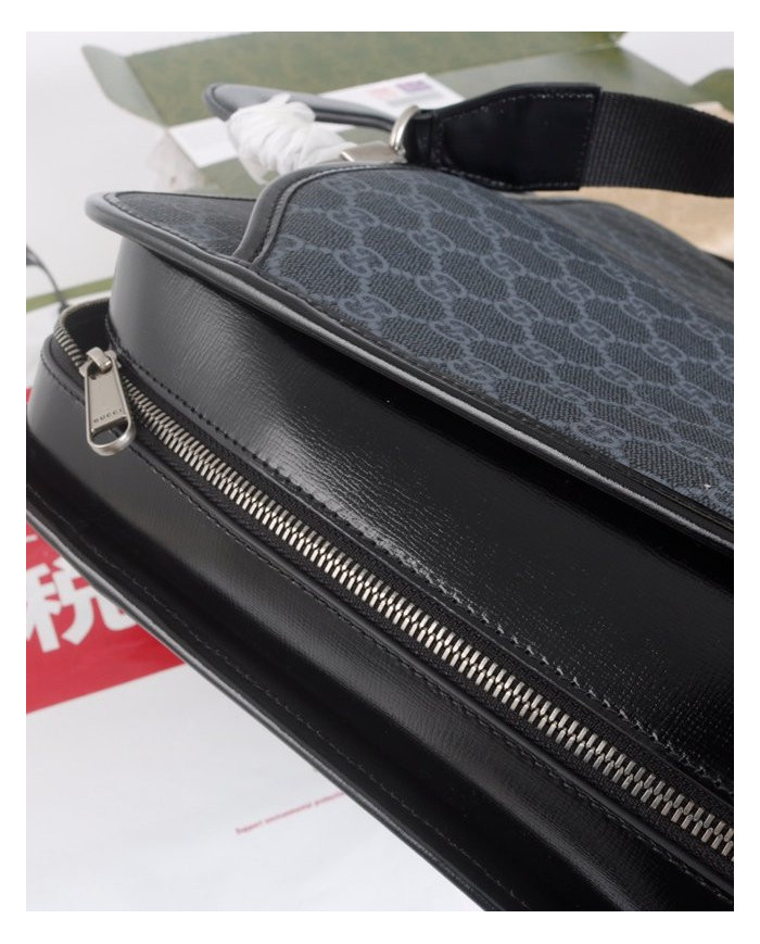 GUCCI GG Black Briefcase with Detachable Strap