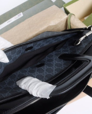 GUCCI GG Black Briefcase with Detachable Strap