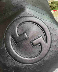 Large GG Embossed Leather Tote Bag with Top Handle