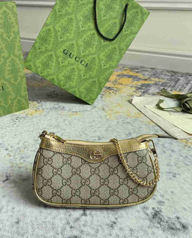 GUCCI Mini GG Metallic Chain Shoulder Bag