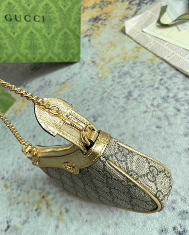 GUCCI Mini GG Metallic Chain Shoulder Bag