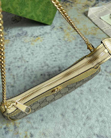 GUCCI Mini GG Metallic Chain Shoulder Bag
