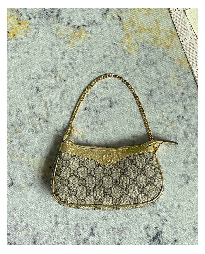 GUCCI Mini GG Metallic Chain Shoulder Bag