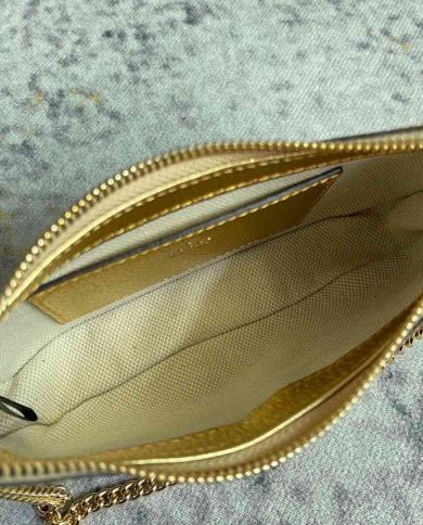 GUCCI Mini GG Metallic Chain Shoulder Bag