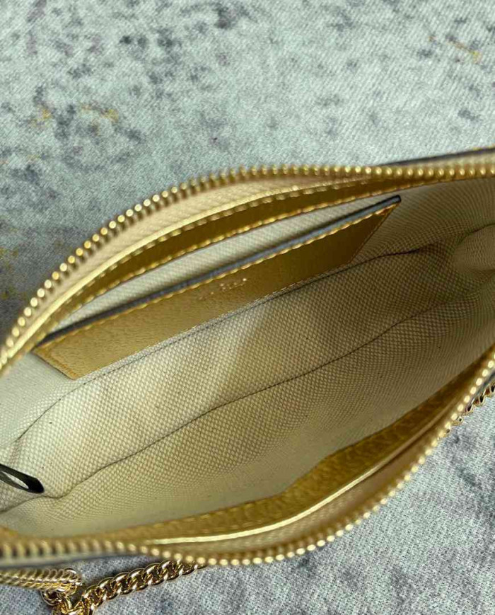 GUCCI Mini GG Metallic Chain Shoulder Bag