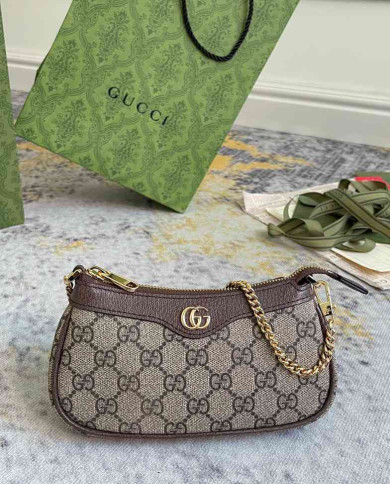 GUCCI Mini GG Metallic Chain Shoulder Bag