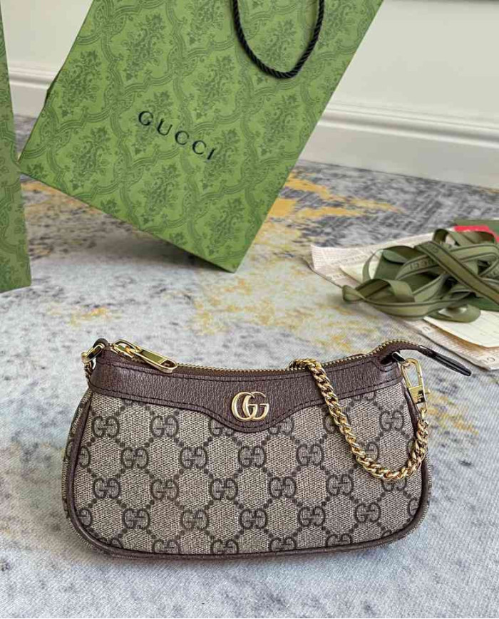 GUCCI Mini GG Metallic Chain Shoulder Bag