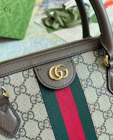 GUCCI Top Handle Bag Classic Stripe Handbag
