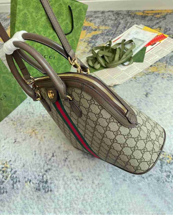 GUCCI Top Handle Bag Classic Stripe Handbag